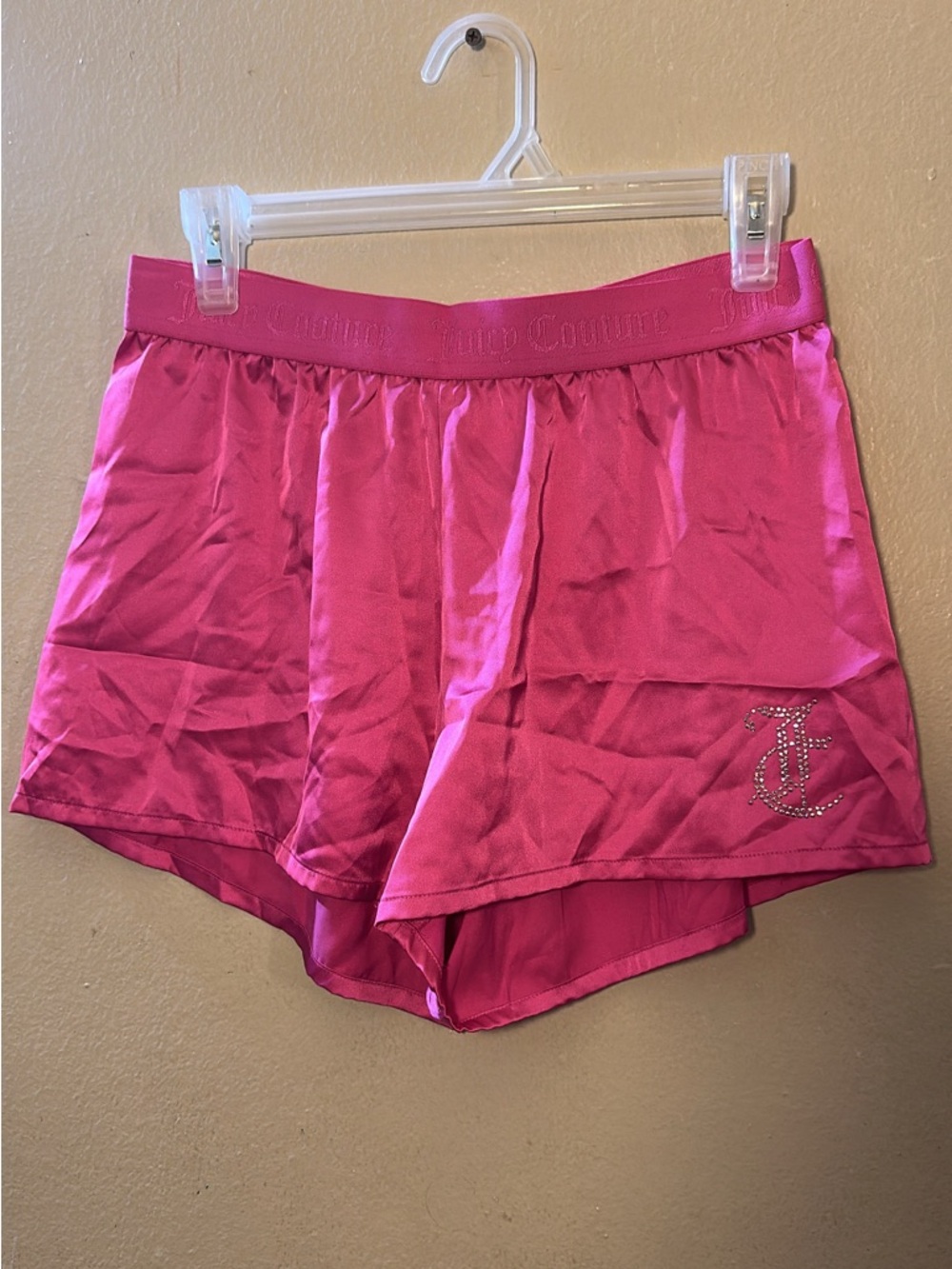 Juicy Couture Hot Pink Satin look and feel Pajama Shorts size Small y2k style